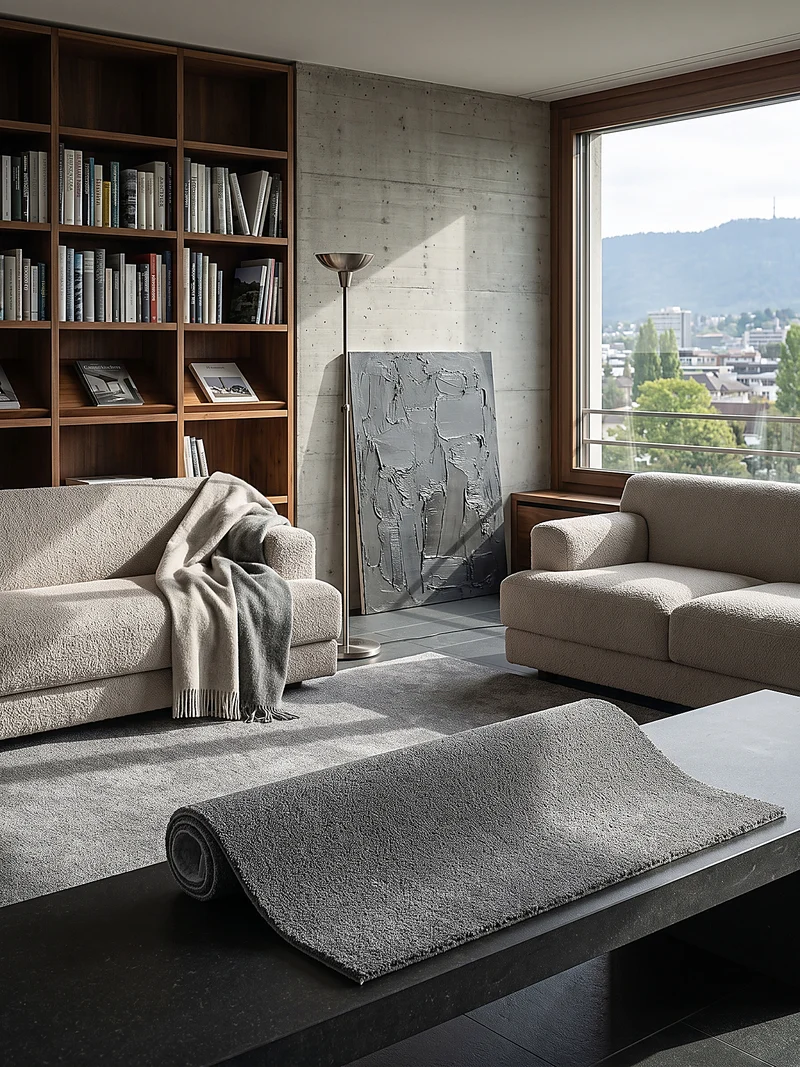 Hochflor-Teppich Uni - Polyester, 26 mm Gesamthöhe