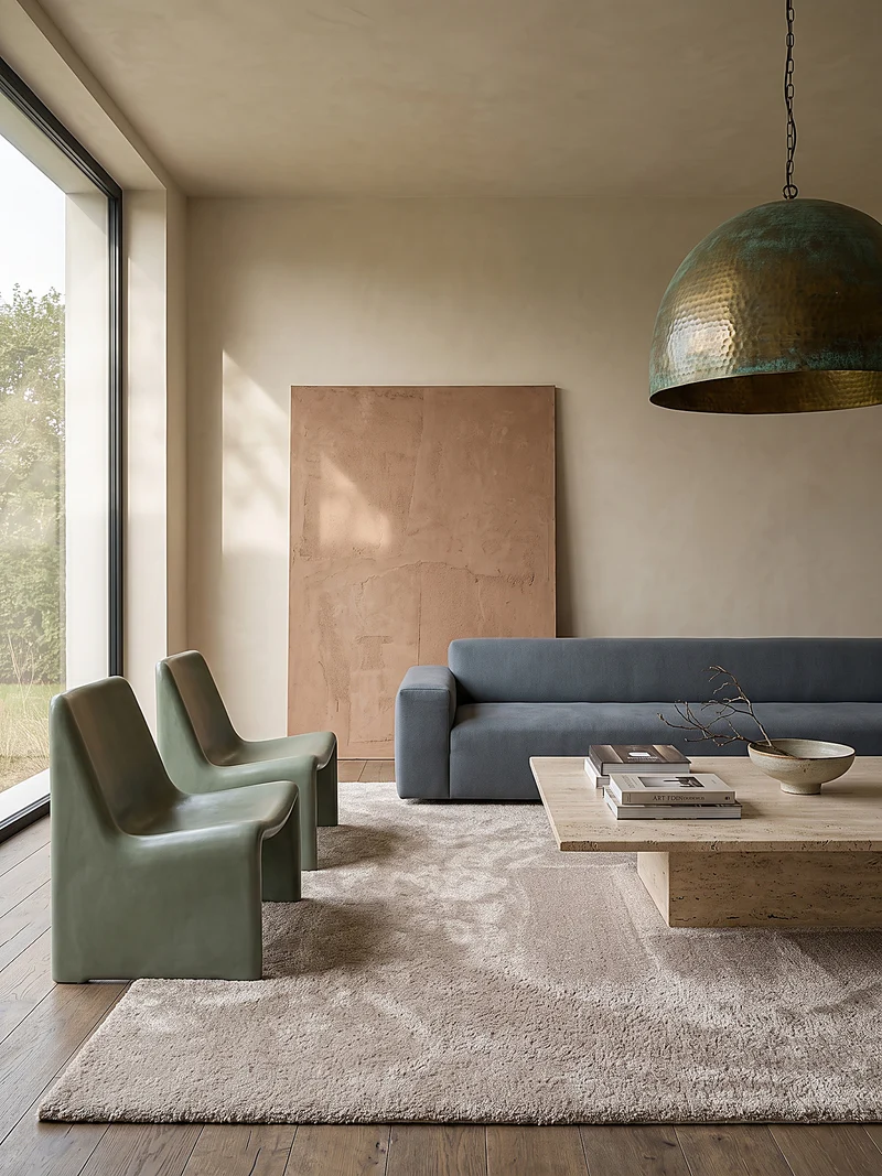 Hochflor-Teppich Uni - Polyester, 26 mm Gesamthöhe