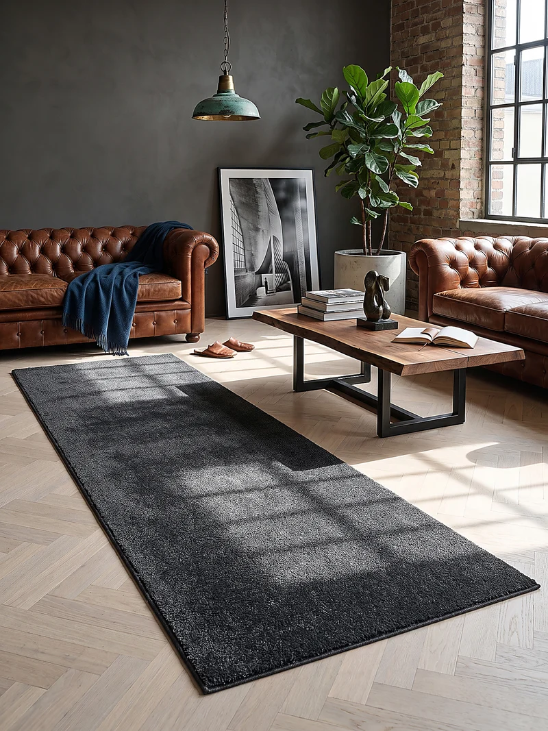 Hochflor-Teppich Uni - Polyester, 26 mm Gesamthöhe