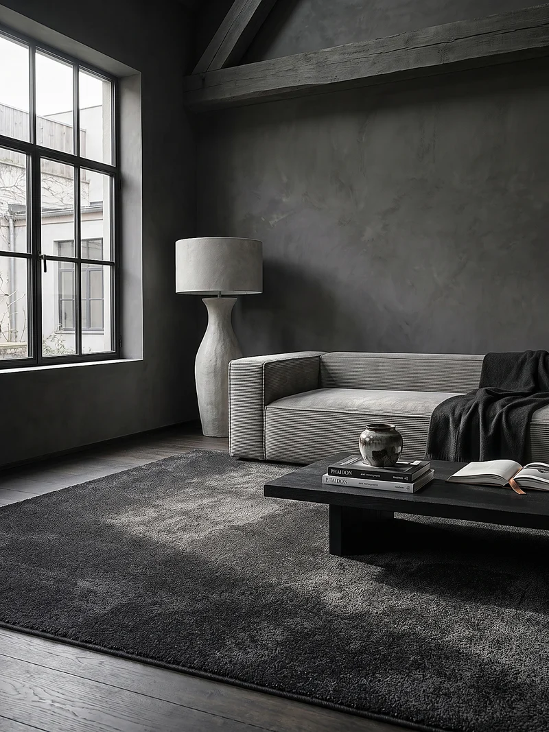 Hochflor-Teppich Uni - Polyester, 26 mm Gesamthöhe