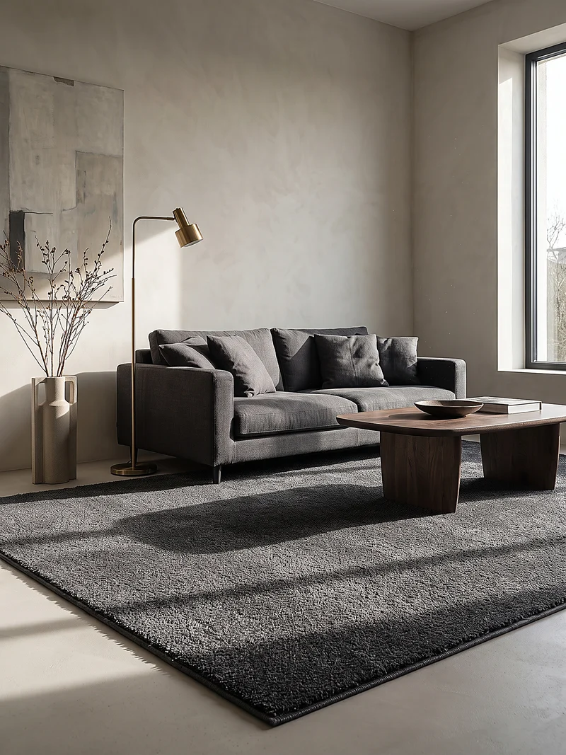 Hochflor-Teppich Uni - Polyester, 26 mm Gesamthöhe