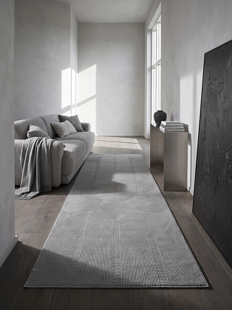 Kurzflor-Teppich Architektonische Säulen - Polyester, 13 mm Gesamthöhe