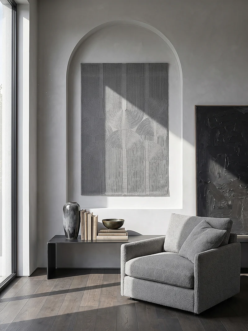 Kurzflor-Teppich Architektonische Säulen - Polyester, 13 mm Gesamthöhe