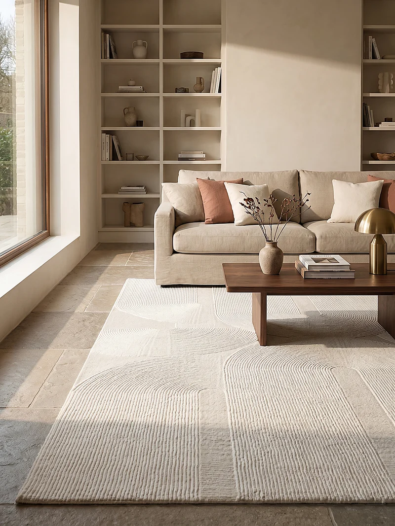 Kurzflor-Teppich Architektonische Säulen - Polyester, 13 mm Gesamthöhe