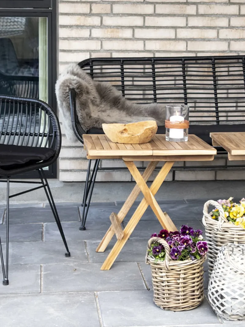 Bilbao Beistelltisch Teak, natur