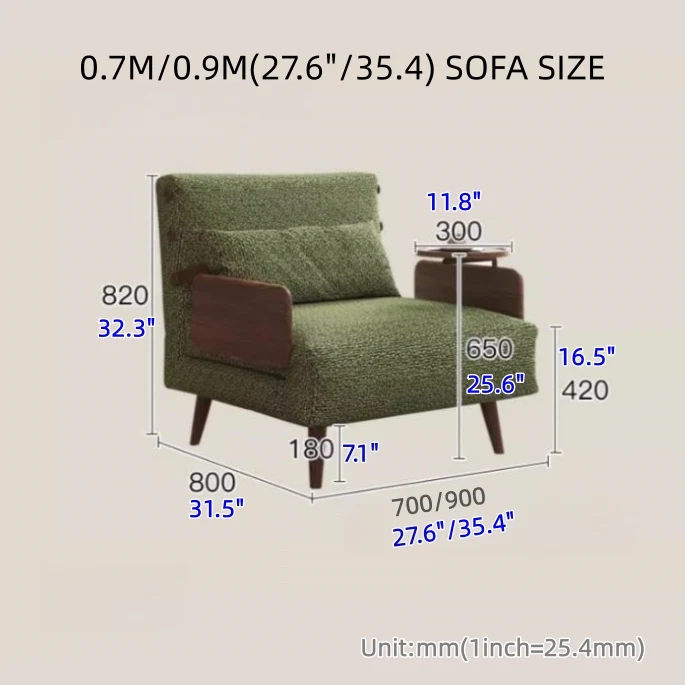 3-in-1 Schlafsofa aus Chenille-Stoff