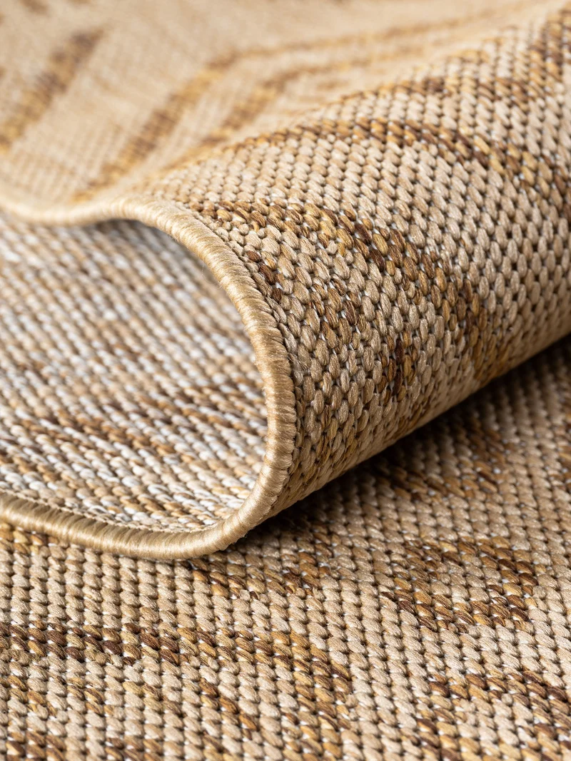 Flachgewebe-Teppich mit Rauten & Zickzack – Wetterfest | Ethno im Boho-Stil