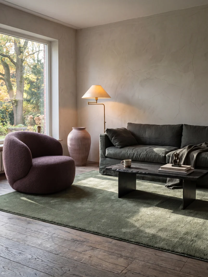 Hochflor-Teppich Uni - Polyester, 17 mm Gesamthöhe