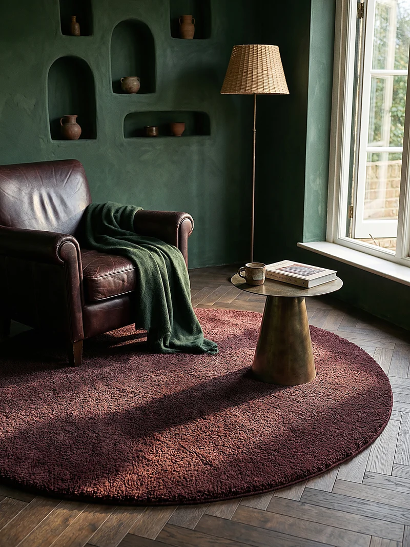 Hochflor-Teppich Uni - Polyester, 17 mm Gesamthöhe