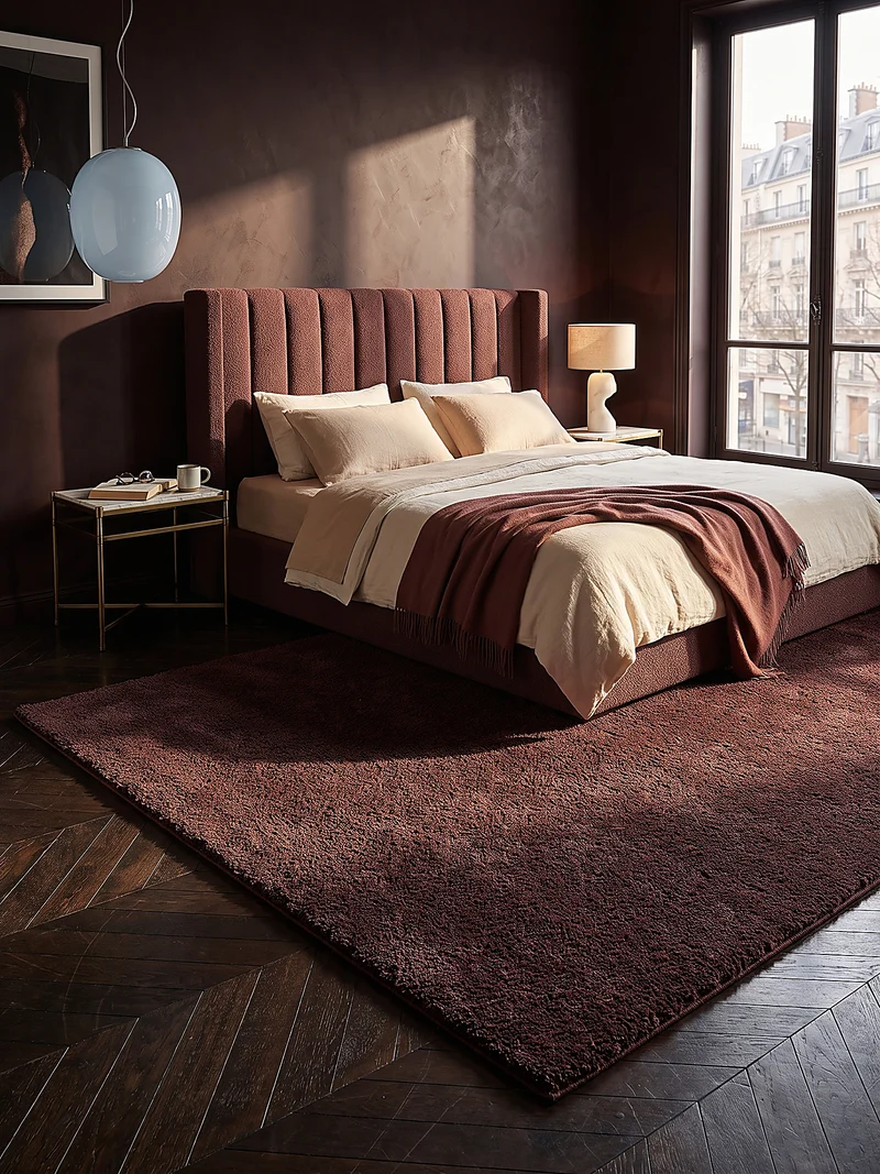 Hochflor-Teppich Uni - Polyester, 17 mm Gesamthöhe