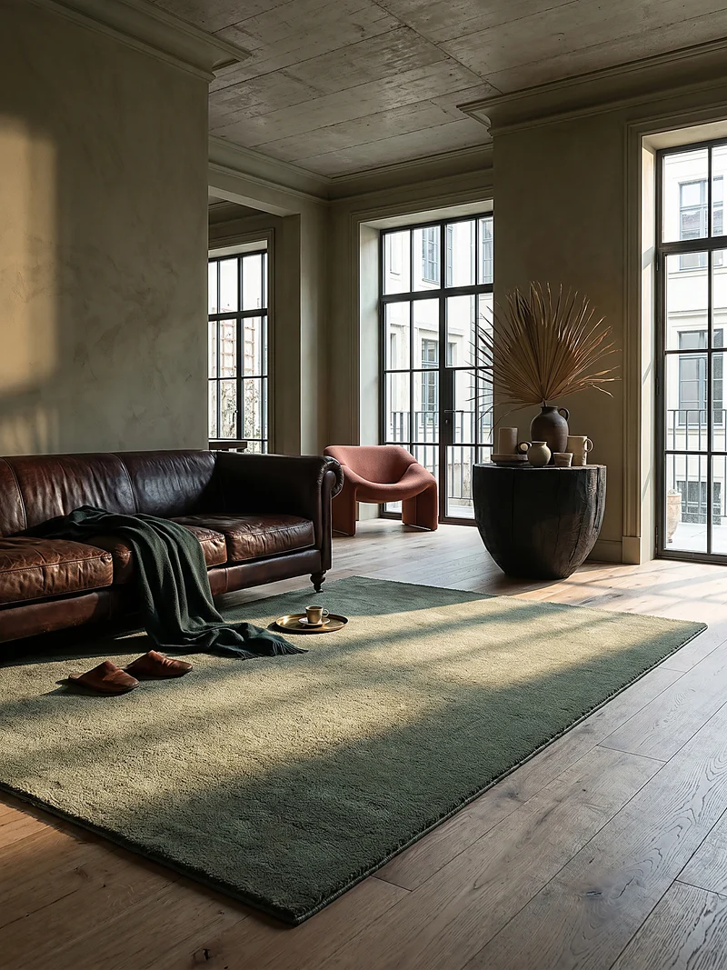 Hochflor-Teppich Uni - Polyester, 17 mm Gesamthöhe