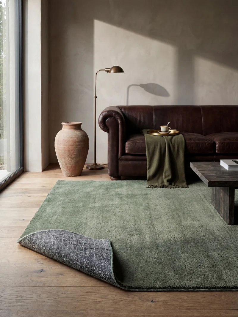 Hochflor-Teppich Uni - Polyester, 17 mm Gesamthöhe