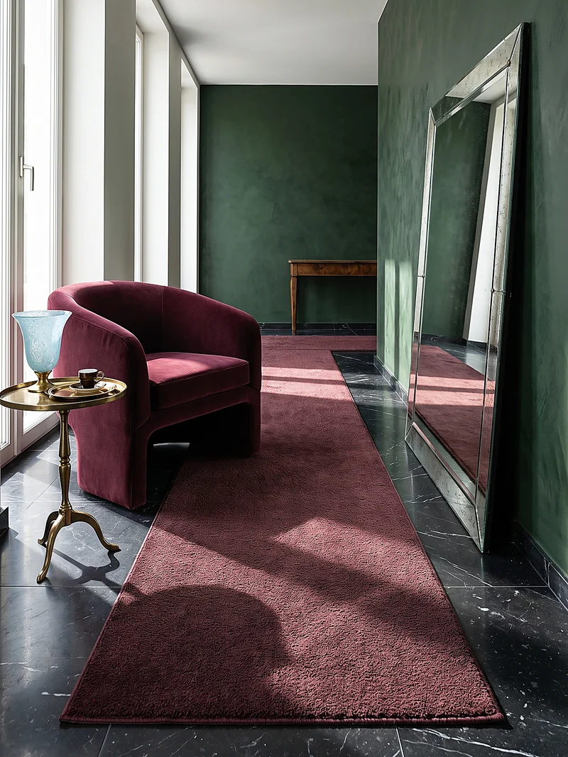 Hochflor-Teppich Uni - Polyester, 17 mm Gesamthöhe