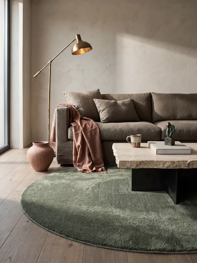 Hochflor-Teppich Uni - Polyester, 17 mm Gesamthöhe
