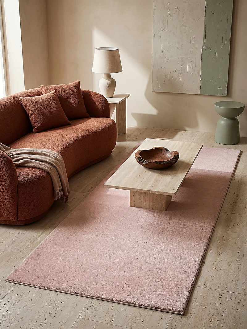 Hochflor-Teppich Uni - Polyester, 17 mm Gesamthöhe