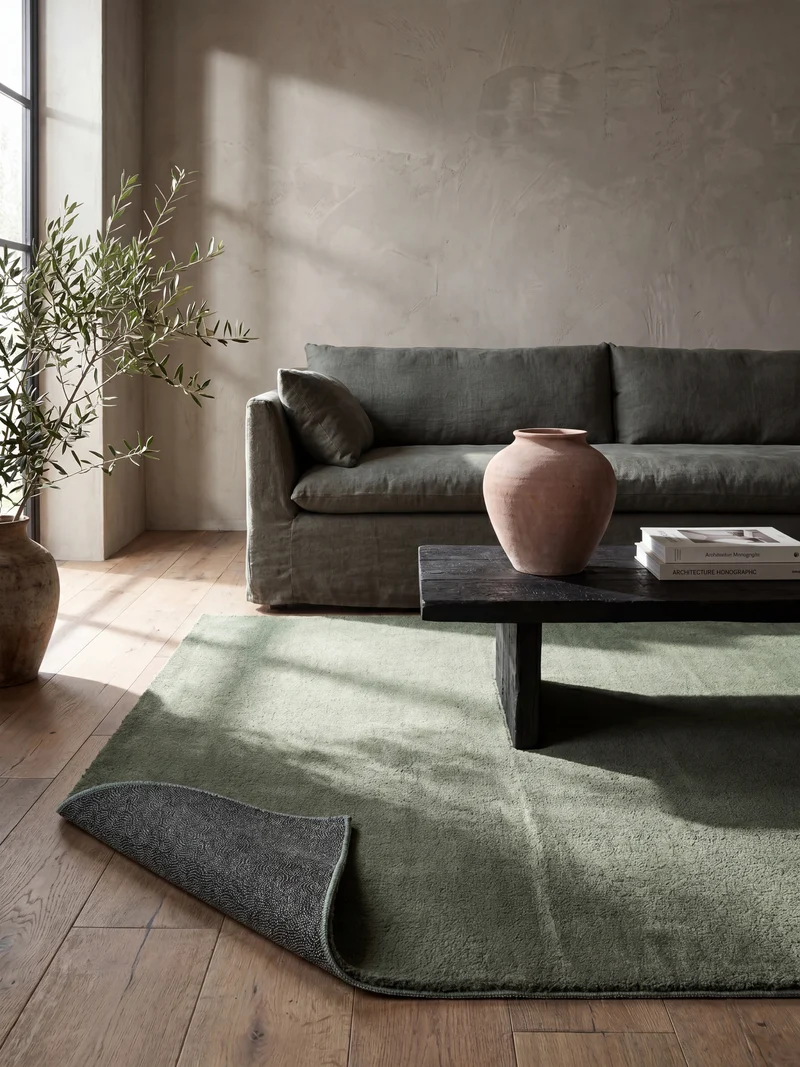 Hochflor-Teppich Uni - Polyester, 17 mm Gesamthöhe