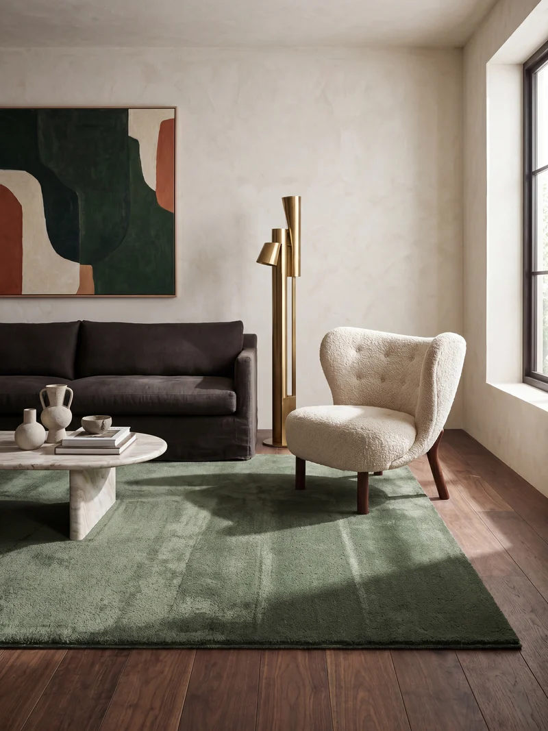 Hochflor-Teppich Uni - Polyester, 17 mm Gesamthöhe