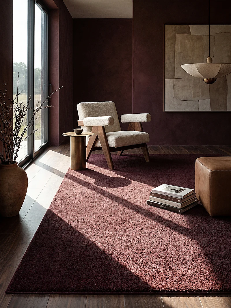 Hochflor-Teppich Uni - Polyester, 17 mm Gesamthöhe