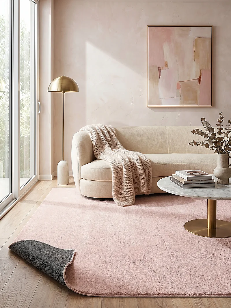 Hochflor-Teppich Uni - Polyester, 17 mm Gesamthöhe