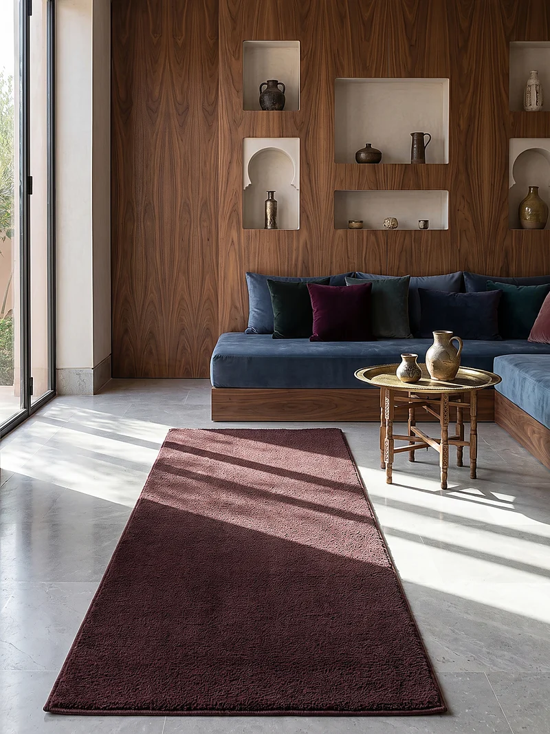 Hochflor-Teppich Uni - Polyester, 17 mm Gesamthöhe