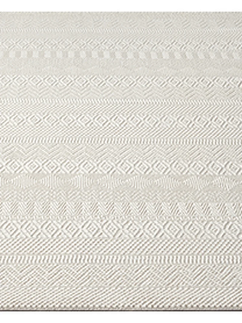 Kurzflor-Teppich Horizontale Struktur-Bänder - Polyester, 13 mm Gesamthöhe