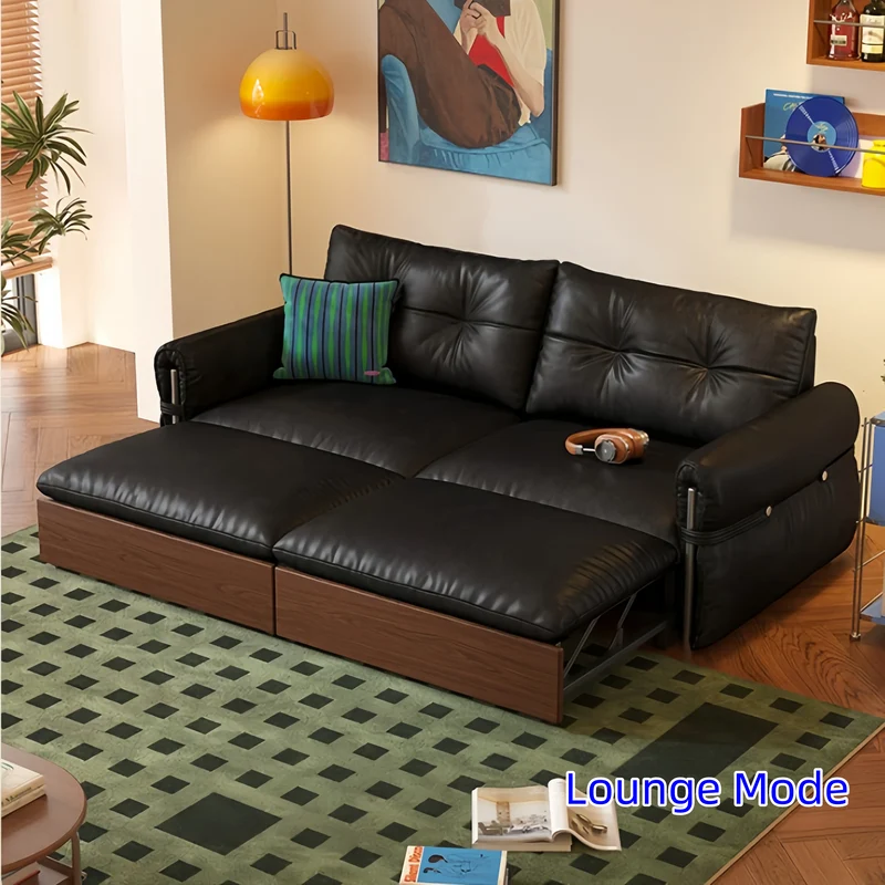 HERBURN 4-in-1 Schlafsofa aus geöltem und gewachstem Leder