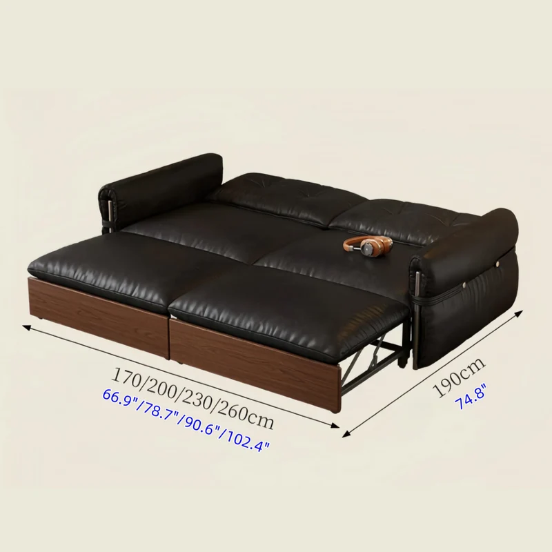 HERBURN 4-in-1 Schlafsofa aus geöltem und gewachstem Leder