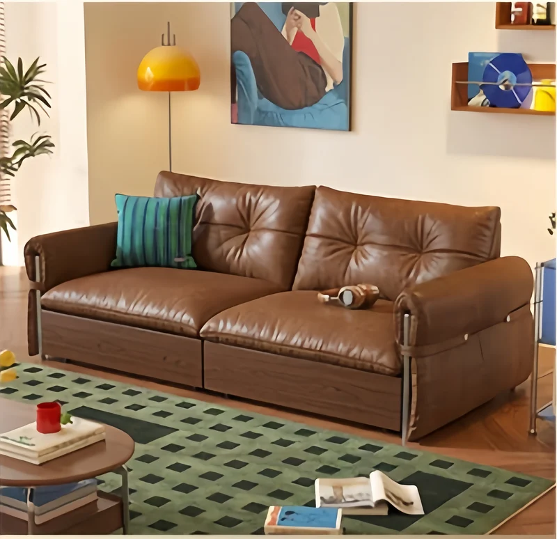 HERBURN 4-in-1 Schlafsofa aus geöltem und gewachstem Leder