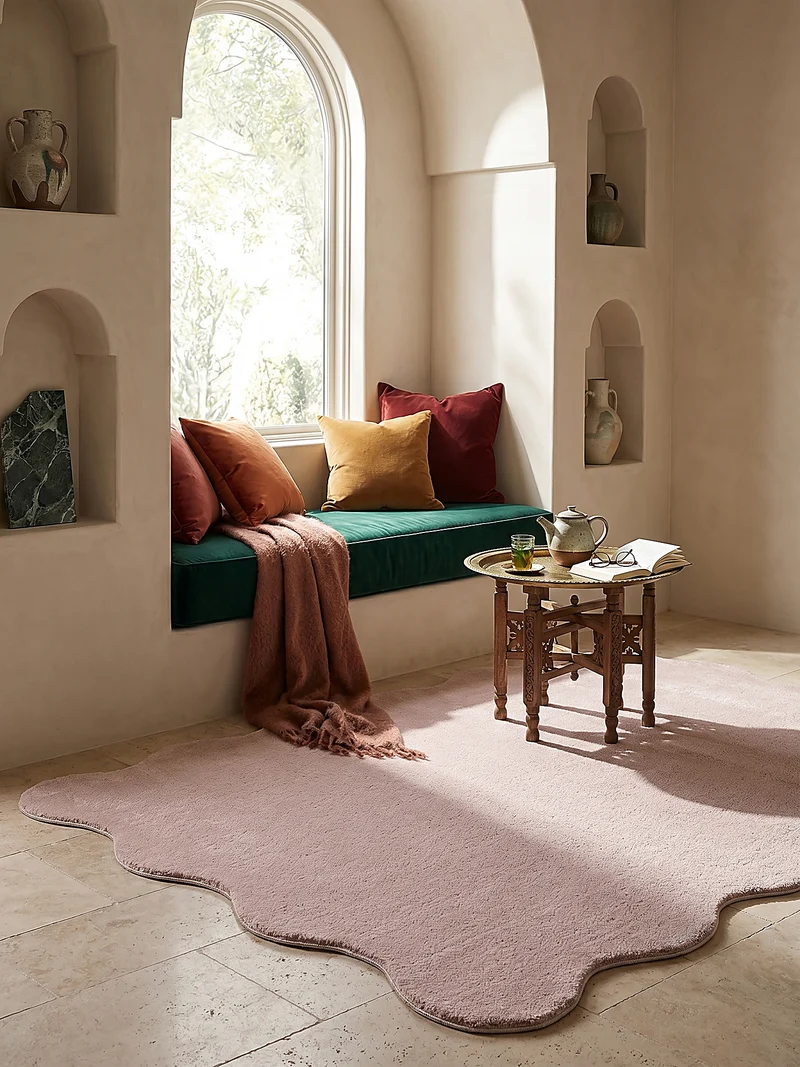 Hochflor-Teppich Uni - Polyester, 17 mm Gesamthöhe