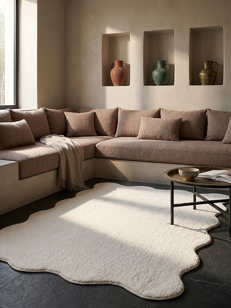 Hochflor-Teppich Uni - Polyester, 17 mm Gesamthöhe