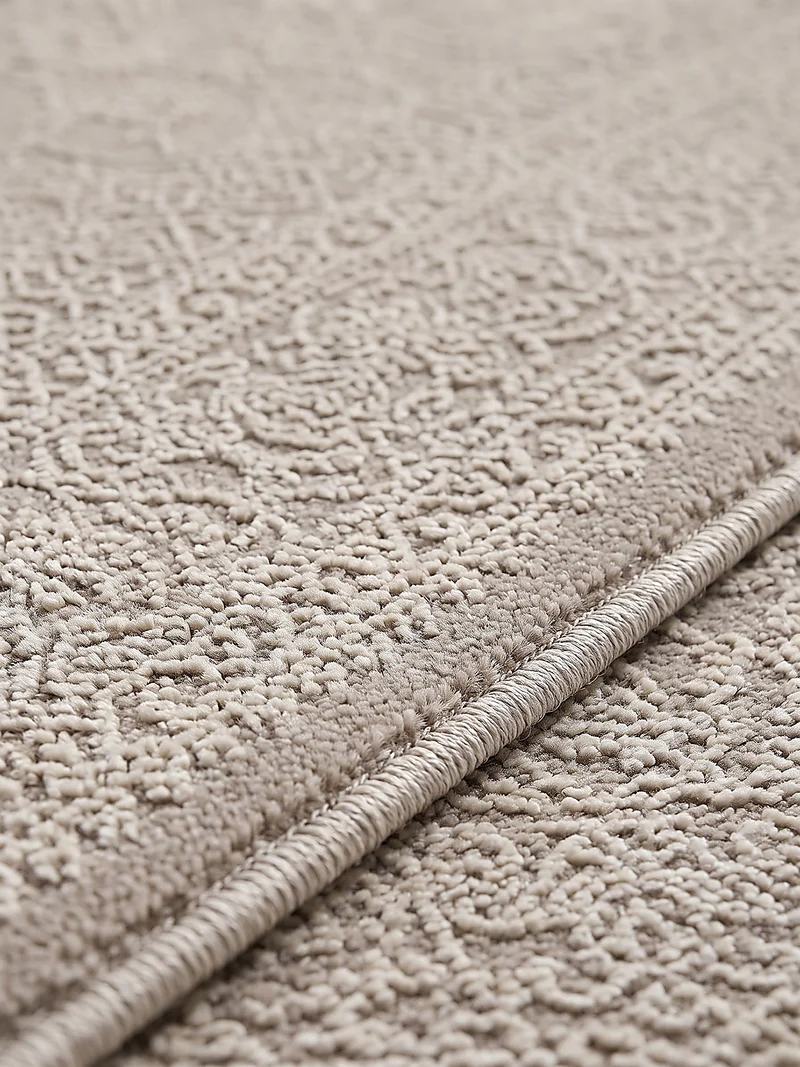 Kurzflor-Teppich Hellgrau dezent strukturiert - Polyester, 13 mm Gesamthöhe