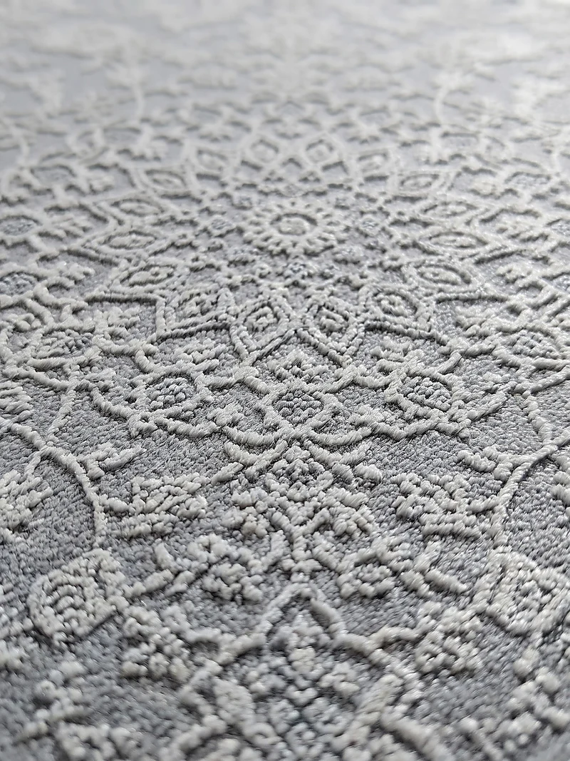Kurzflor-Teppich Hellgrau dezent strukturiert - Polyester, 13 mm Gesamthöhe