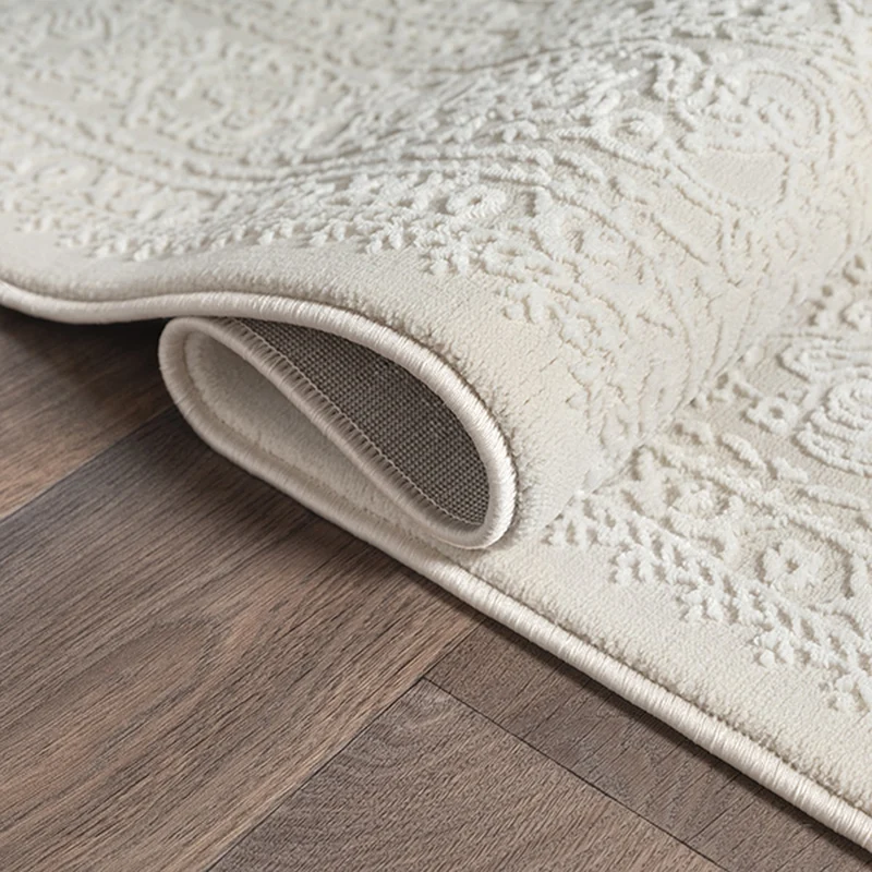 Kurzflor-Teppich Hellgrau dezent strukturiert - Polyester, 13 mm Gesamthöhe