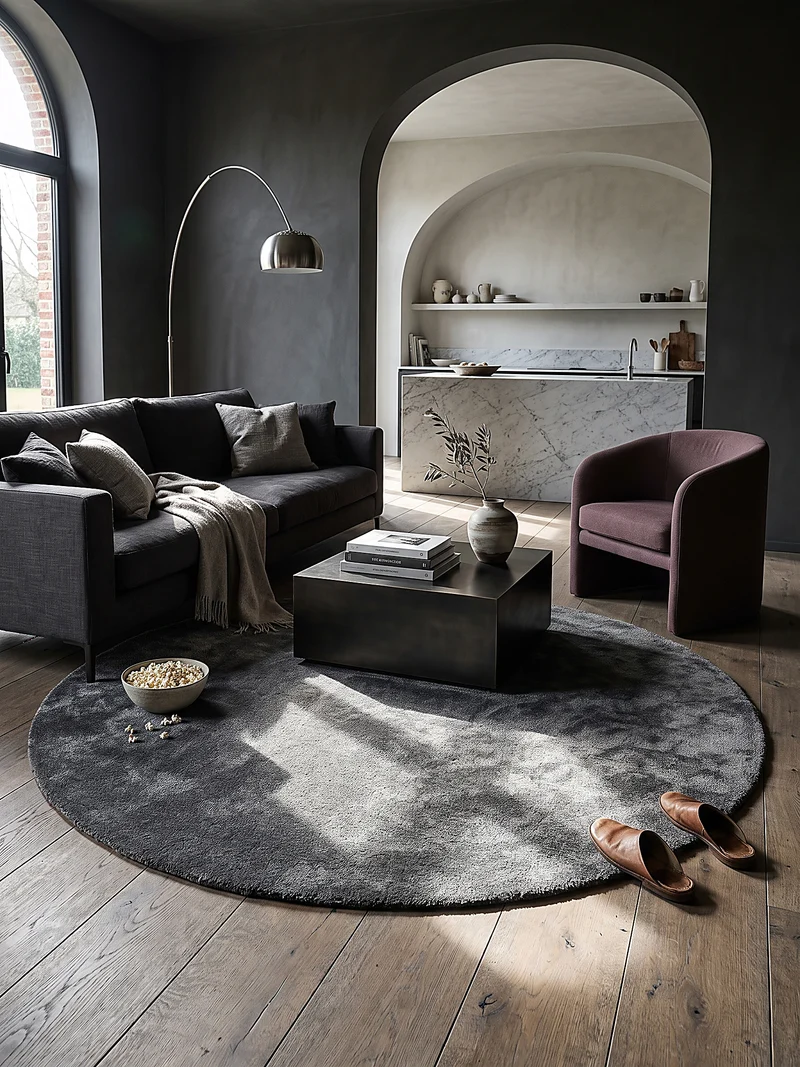 Hochflor-Teppich Uni - Polyester, 17 mm Gesamthöhe