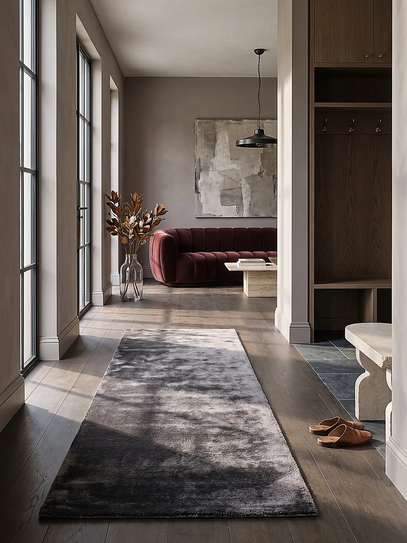 Hochflor-Teppich Uni - Polyester, 17 mm Gesamthöhe