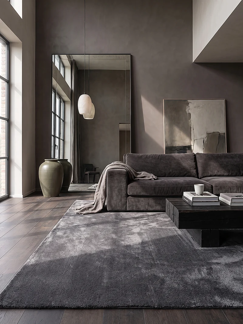 Hochflor-Teppich Uni - Polyester, 17 mm Gesamthöhe
