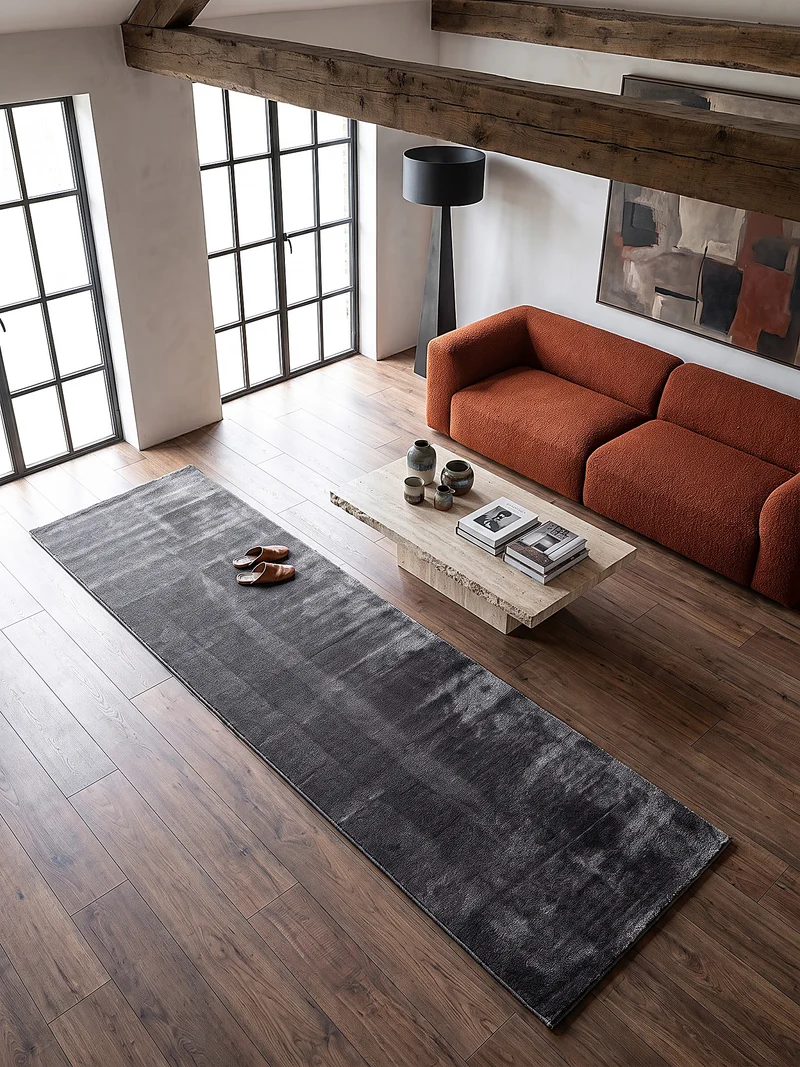 Hochflor-Teppich Uni - Polyester, 17 mm Gesamthöhe
