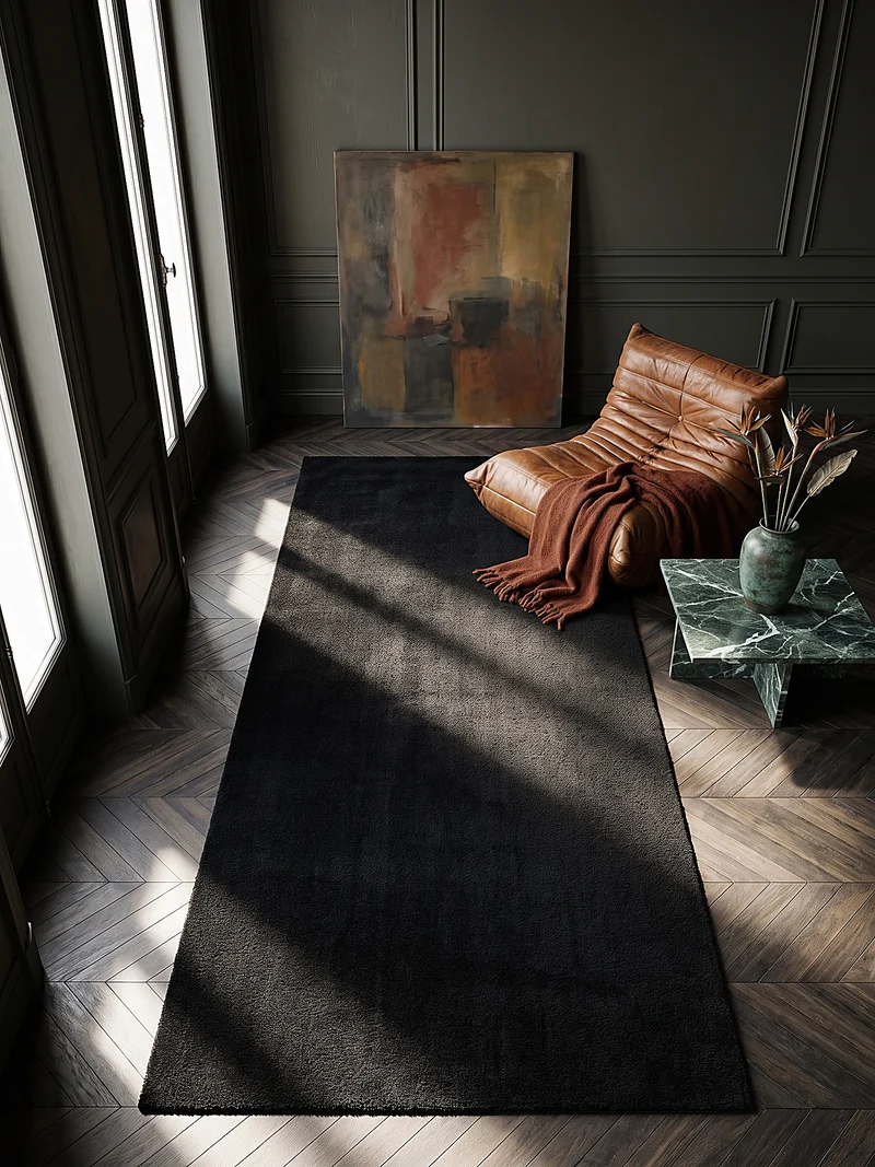 Hochflor-Teppich Uni - Polyester, 17 mm Gesamthöhe