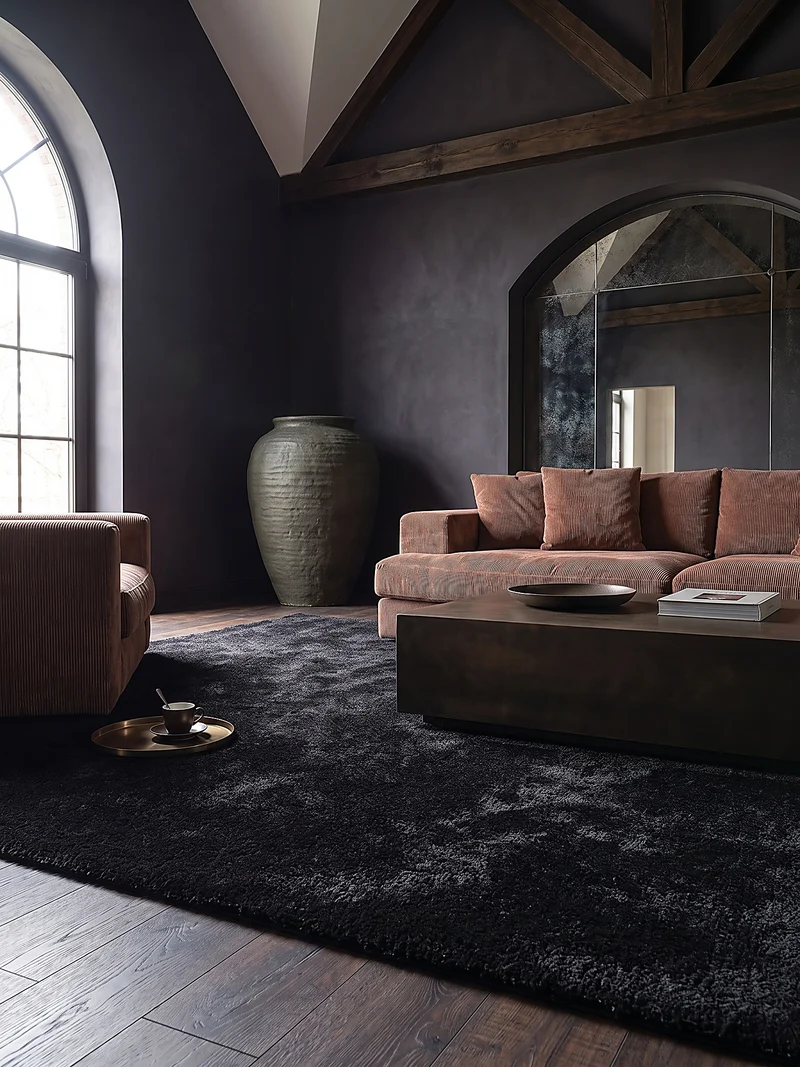 Hochflor-Teppich Uni - Polyester, 17 mm Gesamthöhe