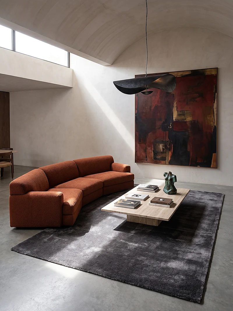 Hochflor-Teppich Uni - Polyester, 17 mm Gesamthöhe