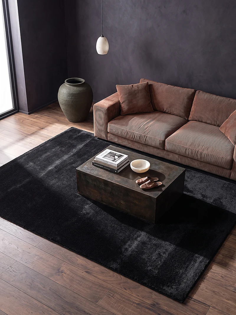 Hochflor-Teppich Uni - Polyester, 17 mm Gesamthöhe