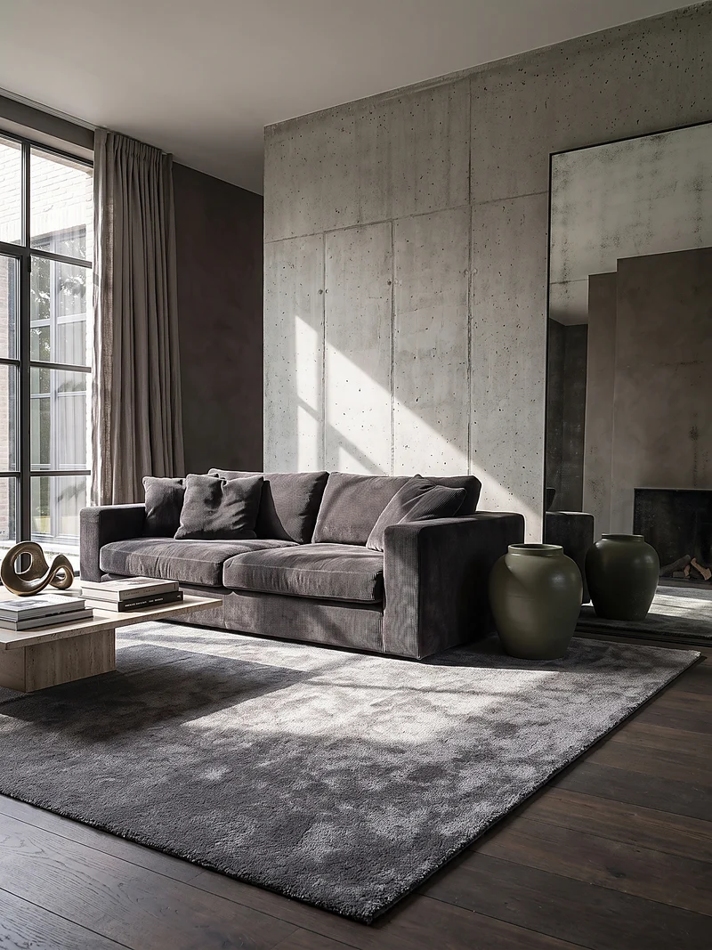Hochflor-Teppich Uni - Polyester, 17 mm Gesamthöhe