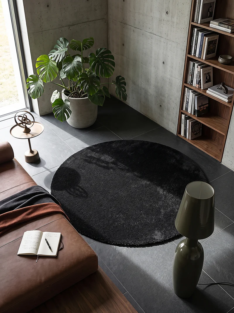 Hochflor-Teppich Uni - Polyester, 17 mm Gesamthöhe