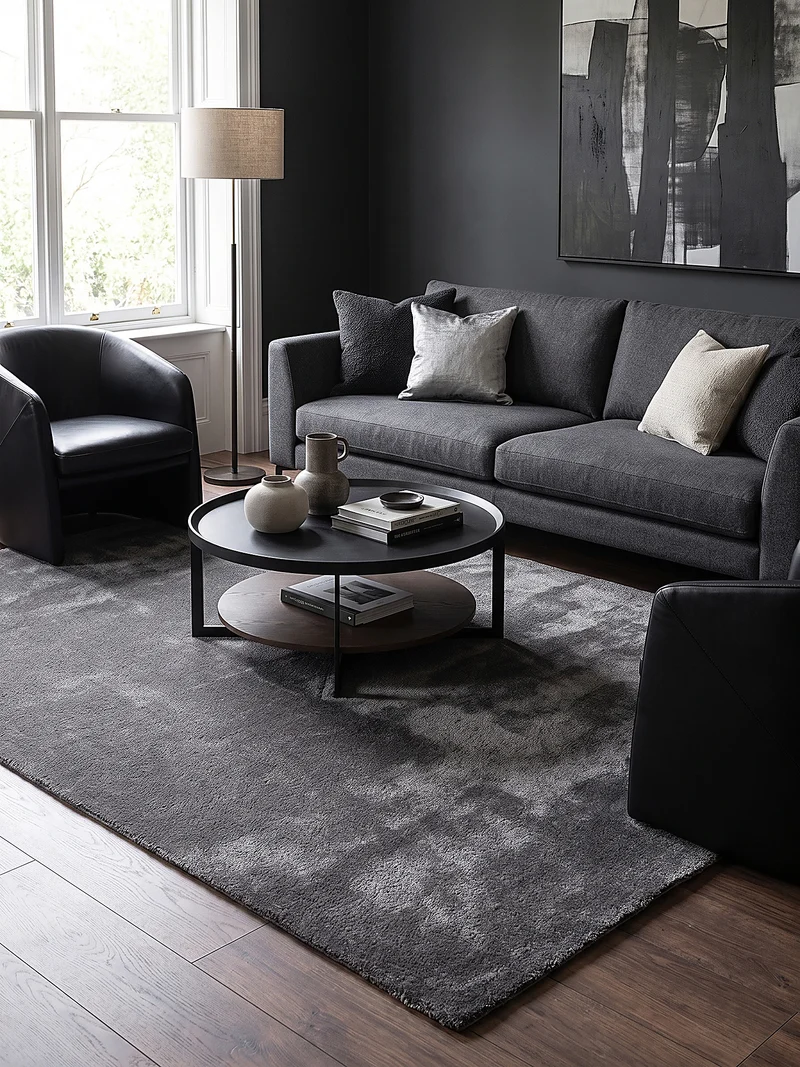 Hochflor-Teppich Uni - Polyester, 17 mm Gesamthöhe