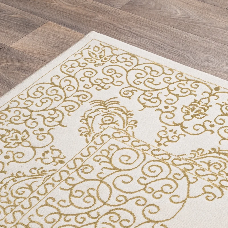 Kurzflor-Teppich Filigranes Orient-Medaillon - Polyester, 13 mm Gesamthöhe