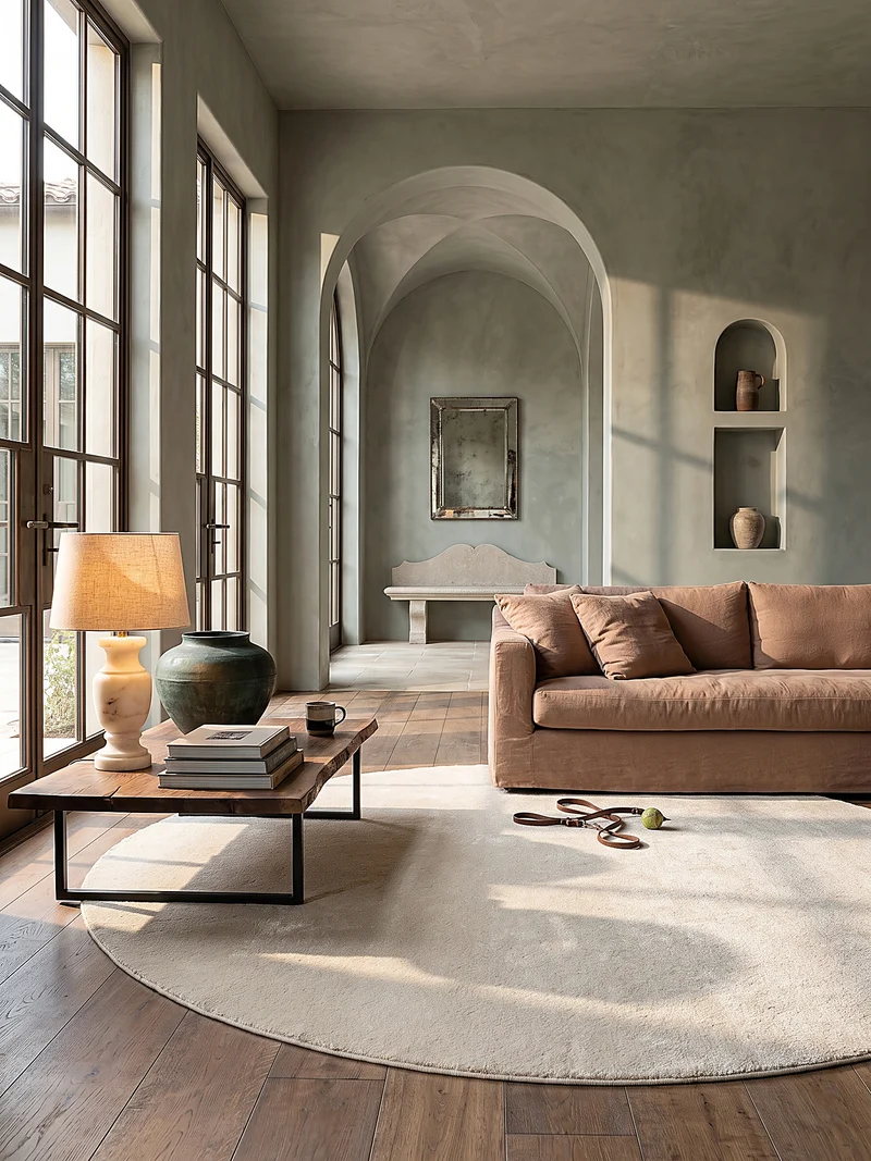 Hochflor-Teppich Cremeweiß Uni - Polyester, 17 mm Gesamthöhe