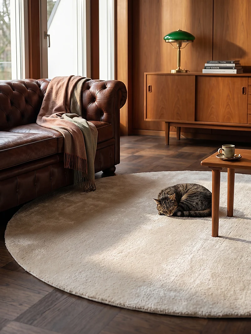 Hochflor-Teppich Cremeweiß Uni - Polyester, 17 mm Gesamthöhe