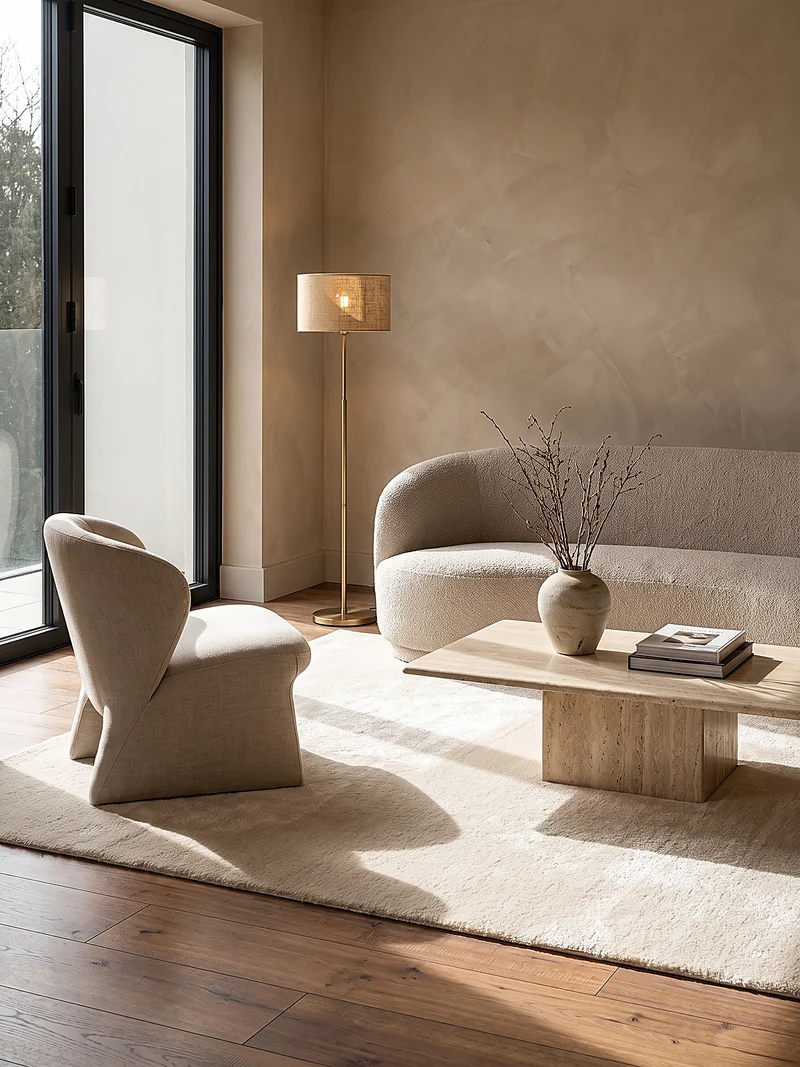 Hochflor-Teppich Cremeweiß Uni - Polyester, 17 mm Gesamthöhe