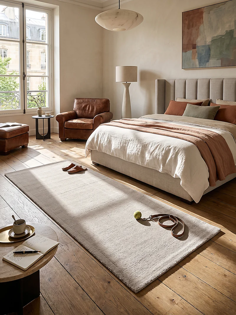 Hochflor-Teppich Cremeweiß Uni - Polyester, 17 mm Gesamthöhe