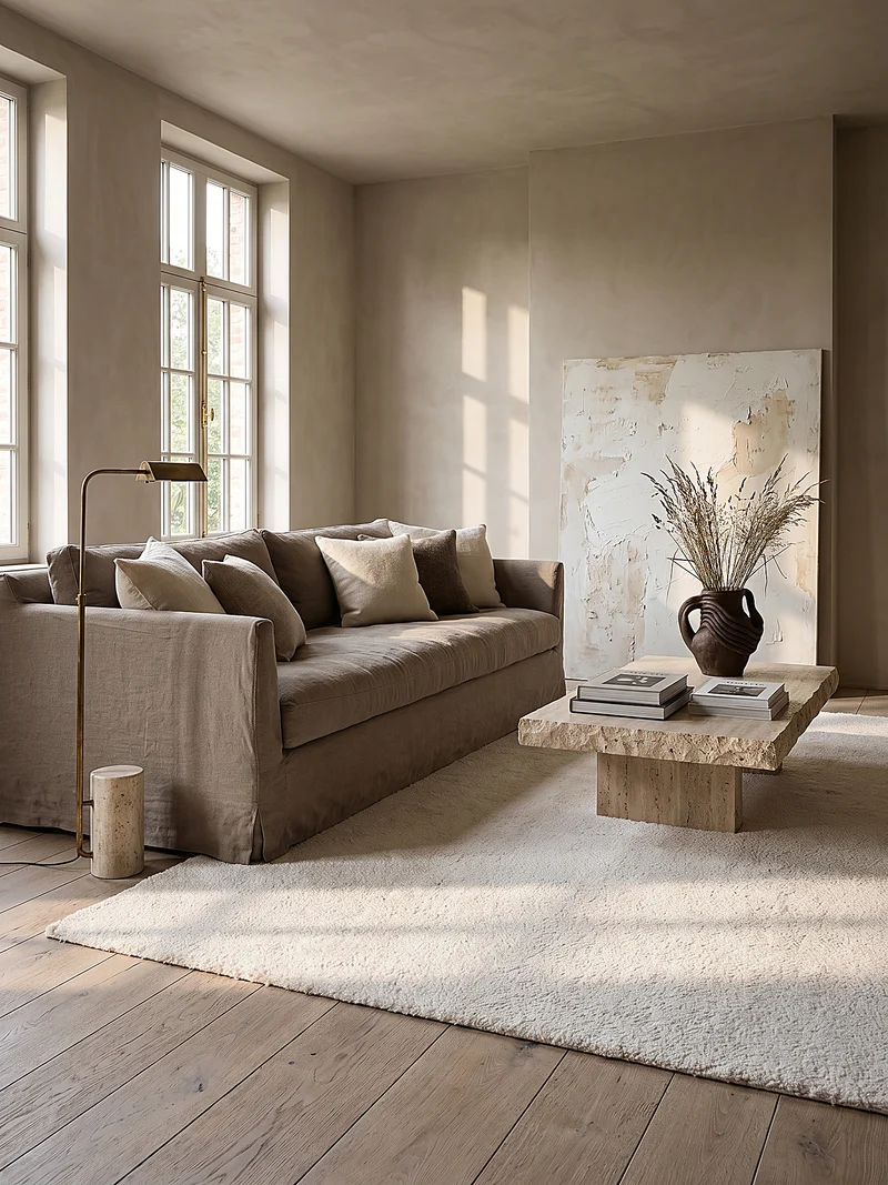 Hochflor-Teppich Cremeweiß Uni - Polyester, 17 mm Gesamthöhe